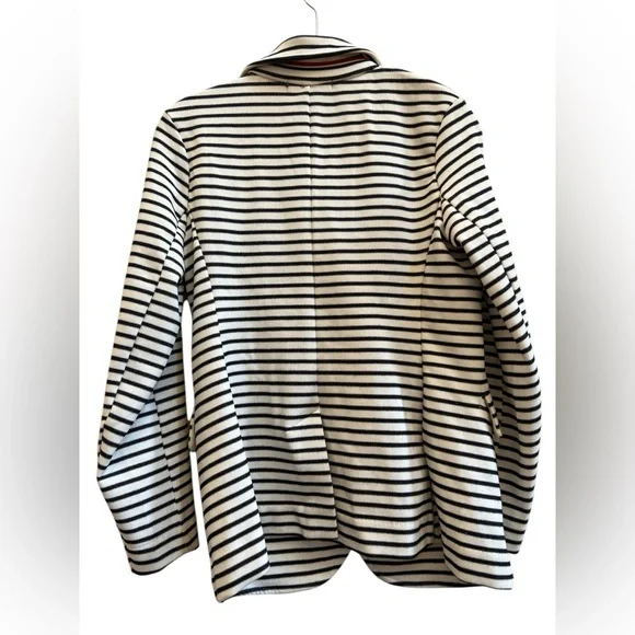 Banana Republic Navy White Striped Double Breasted Blazer Nautical SP - Picture 3 of 5